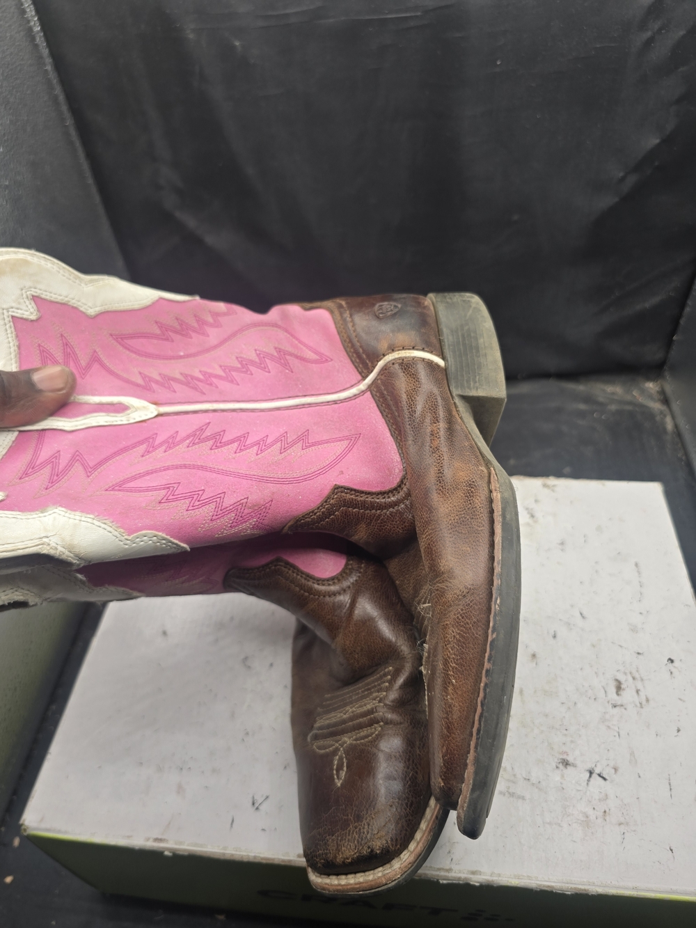 Ariat Kids Brown and Pink Western Boots‎